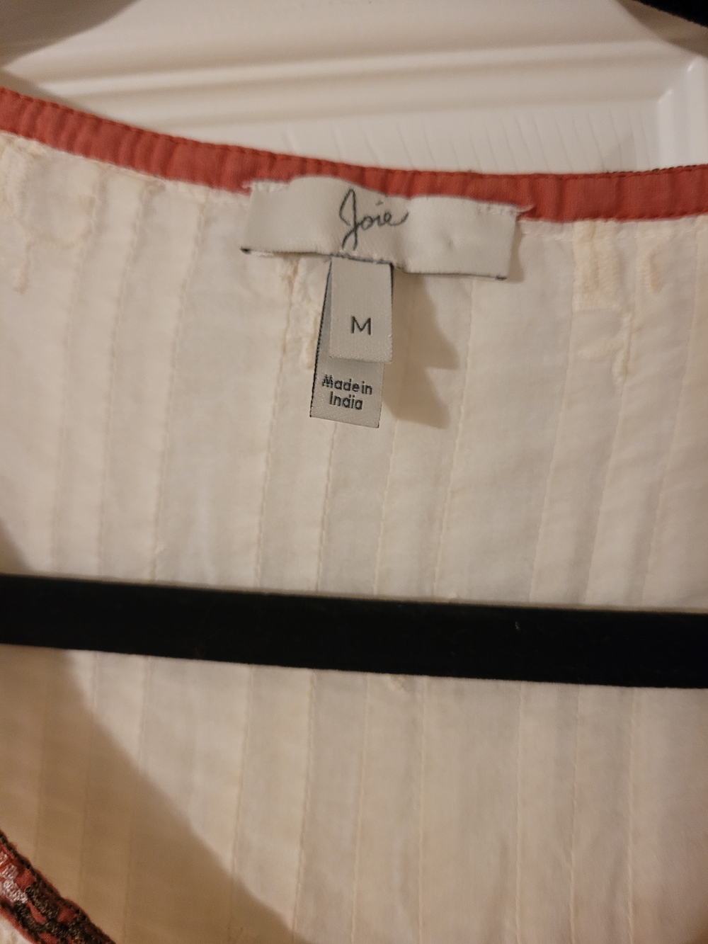 Joie Cream Lace-Trim Peasant Tunic Top - Picture 5 of 6
